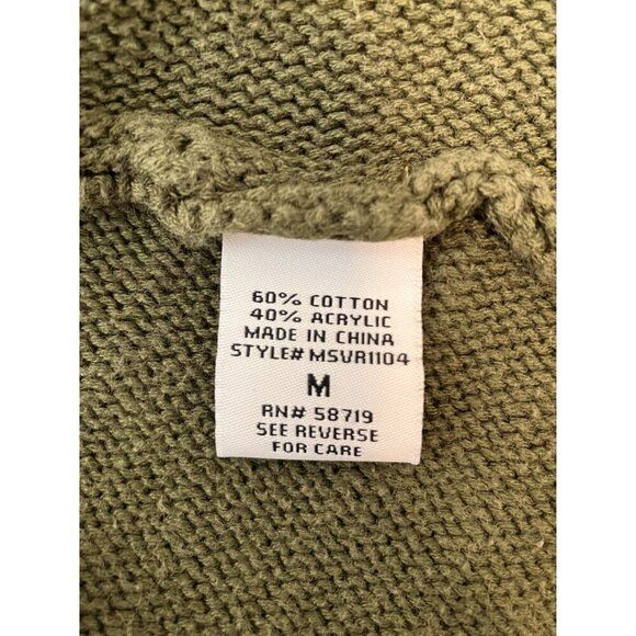 Notations Dark Green Open Front Long Knit Cardigan Size M - Picture 5 of 7